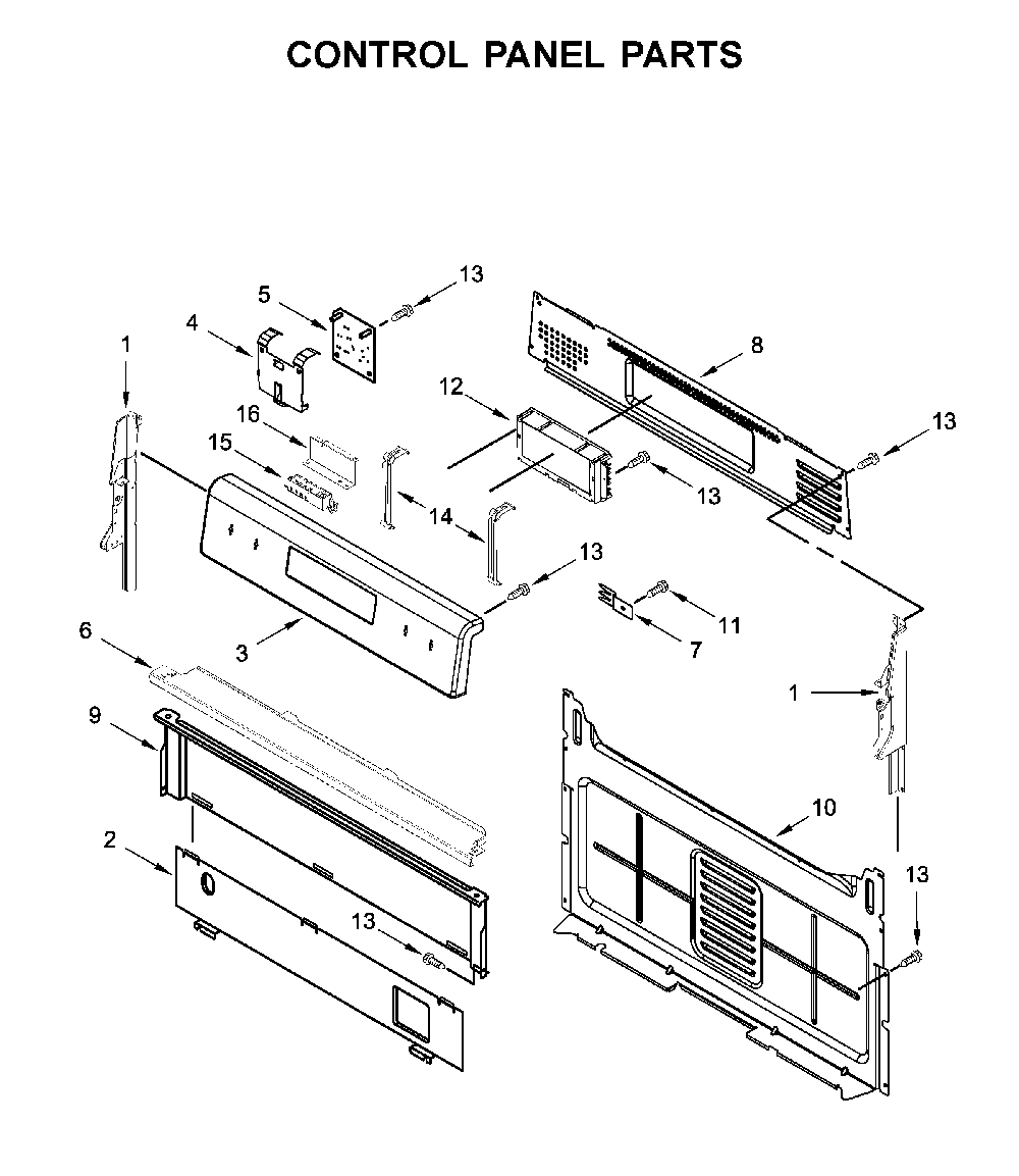 Control panel parts Diagram and Parts List for MGR6600FZ2  Maytag Range