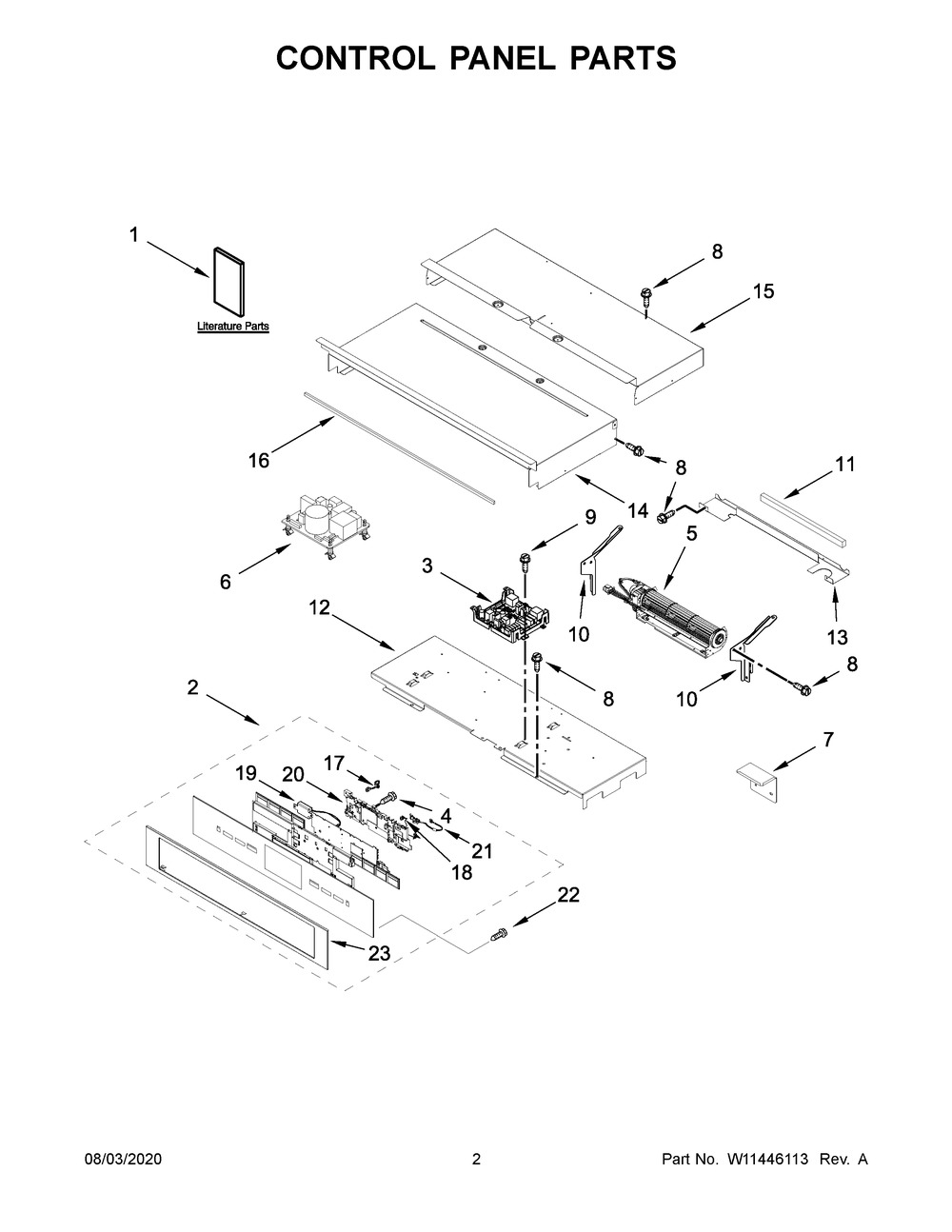 Control Panel Parts Diagram and Parts List for JJW3430IL01  Maytag Range