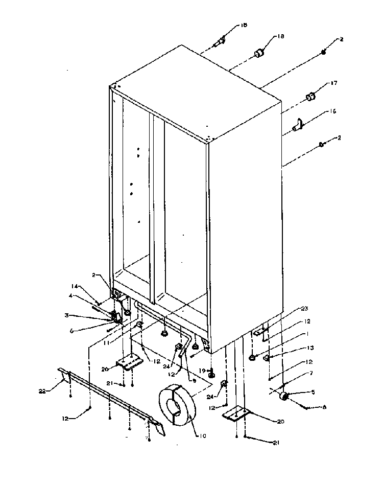 Drain And Rollers Diagram and Parts List for 2599CIWEA-P1170601WL  Amana Refrigerator