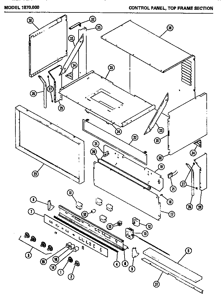 01 - CONTROL PANEL Diagram and Parts List for 1870000  Maytag Range