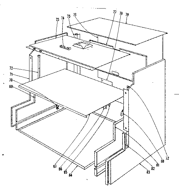 Main Structure Section Diagram and Parts List for 1019026400  Kenmore Range