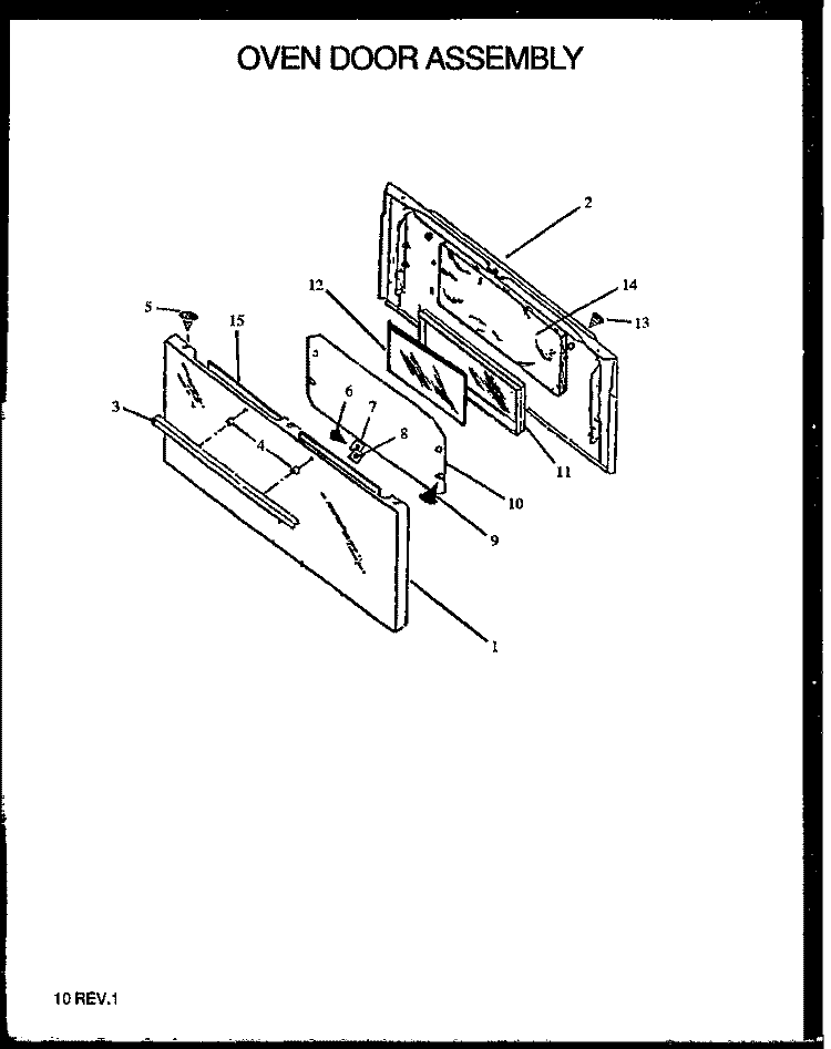 OVEN DOOR ASSY Diagram and Parts List for GBK26AA092M P1142366N W Amana Range