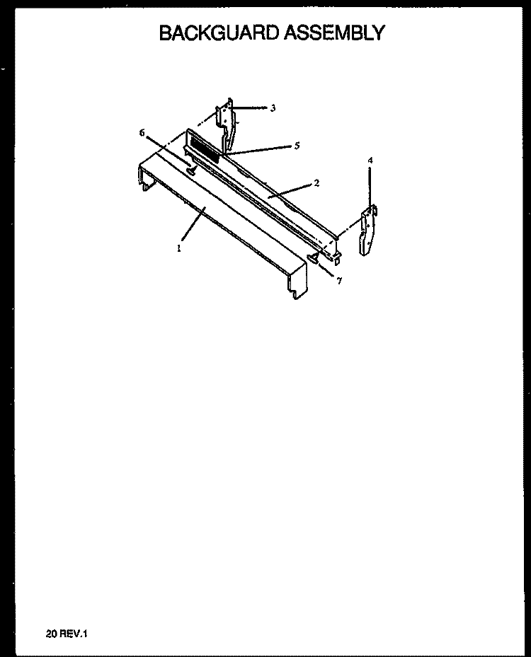 BACKGUARD ASSY Diagram and Parts List for GBK26AA092M P1142366N W Amana Range