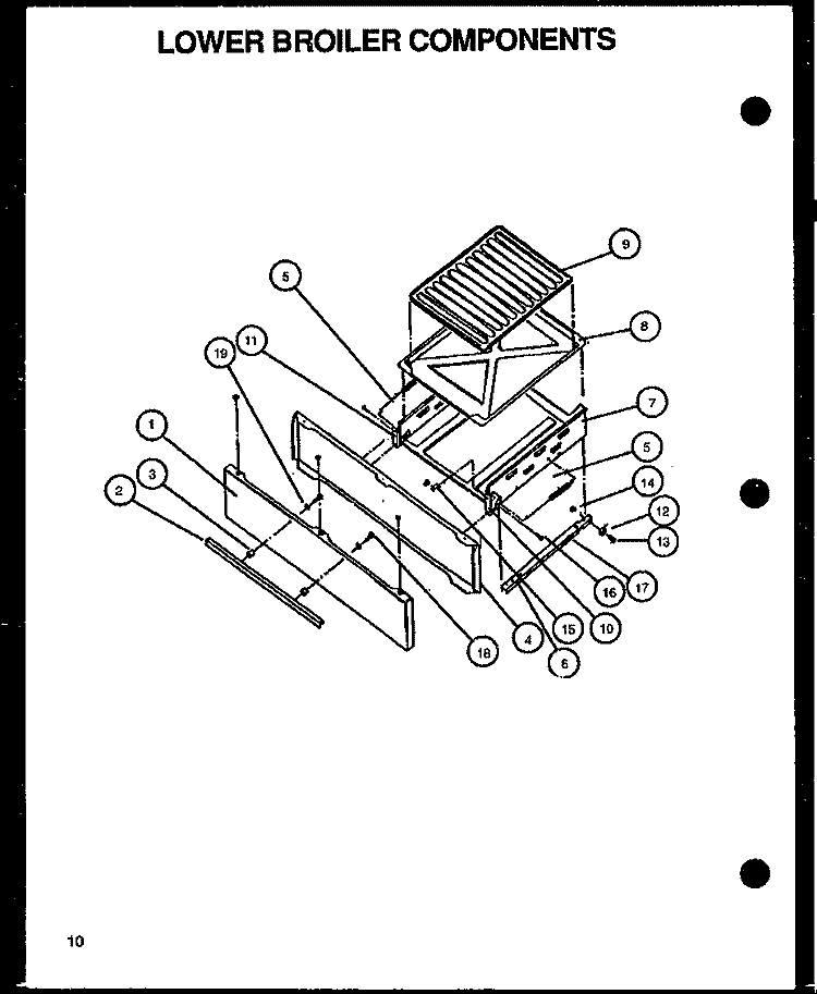 LOWER BROILER COMPONENTS Diagram and Parts List for LBP26AA5Y P1141115N L Amana Range