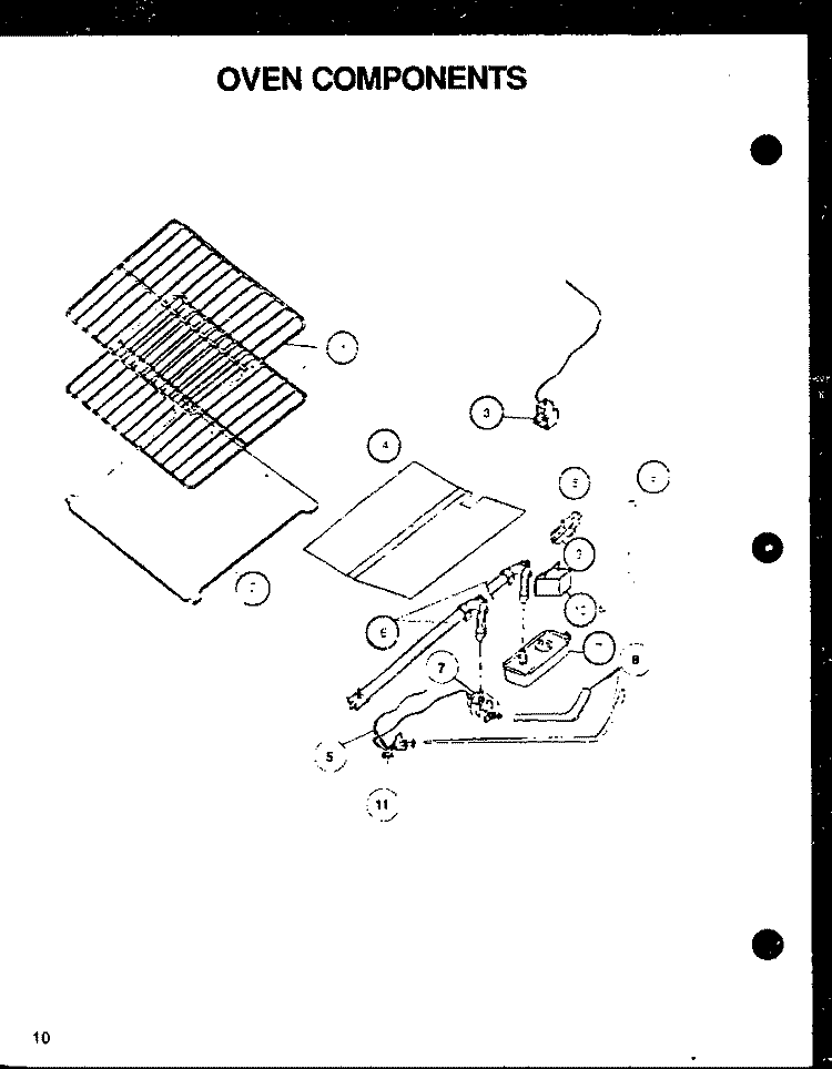 OVEN COMPONENTS Diagram and Parts List for RLT359UCO P1141108N W Amana Range