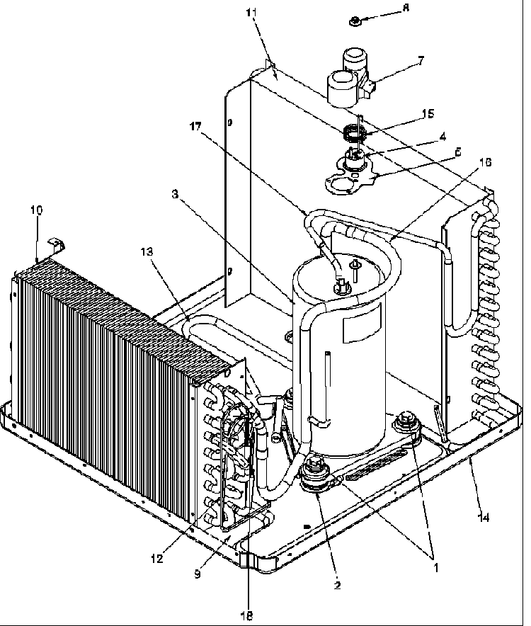 Compressor Assy Diagram and Parts List for RC10091A1D PRC10091A1D Amana Air Conditioner