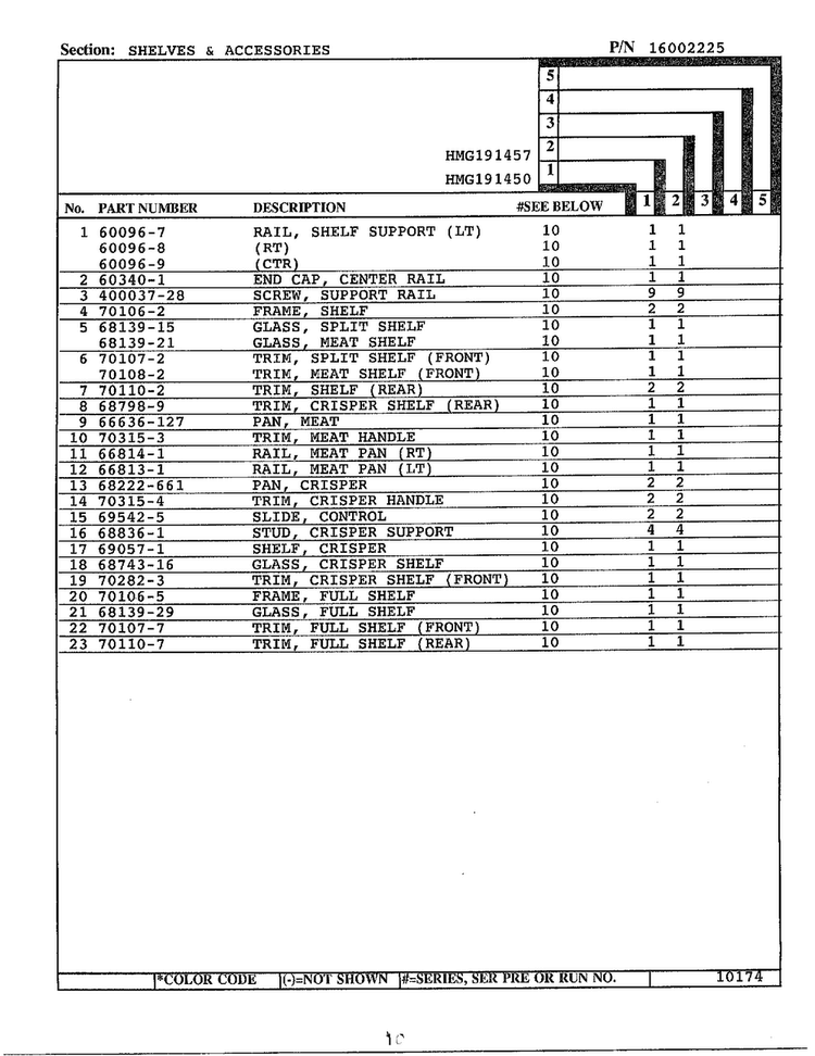 Shelves And Accessories Page 2 Diagram and Parts List for 191457  Admiral Refrigerator