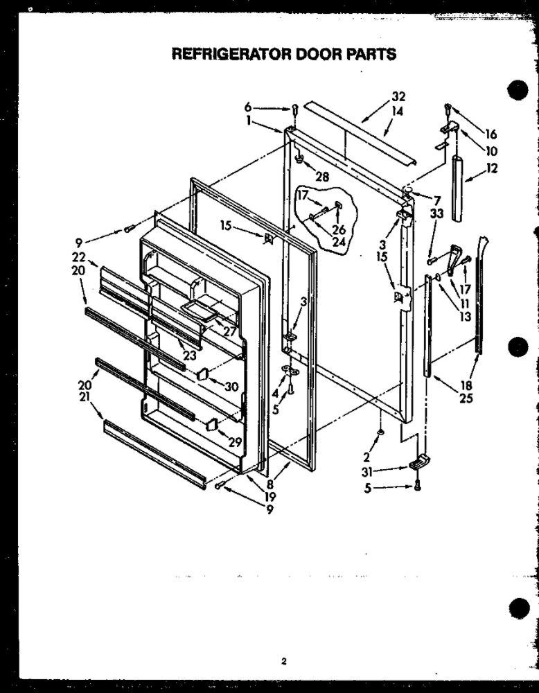 Refrigerator Door Diagram and Parts List for KGF-5  Maytag Refrigerator