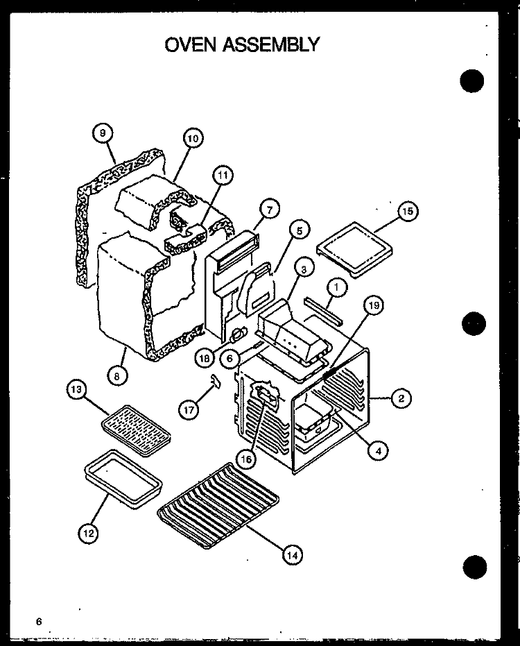 OVEN ASSY Diagram and Parts List for RST308UL P1130723N L Amana Range