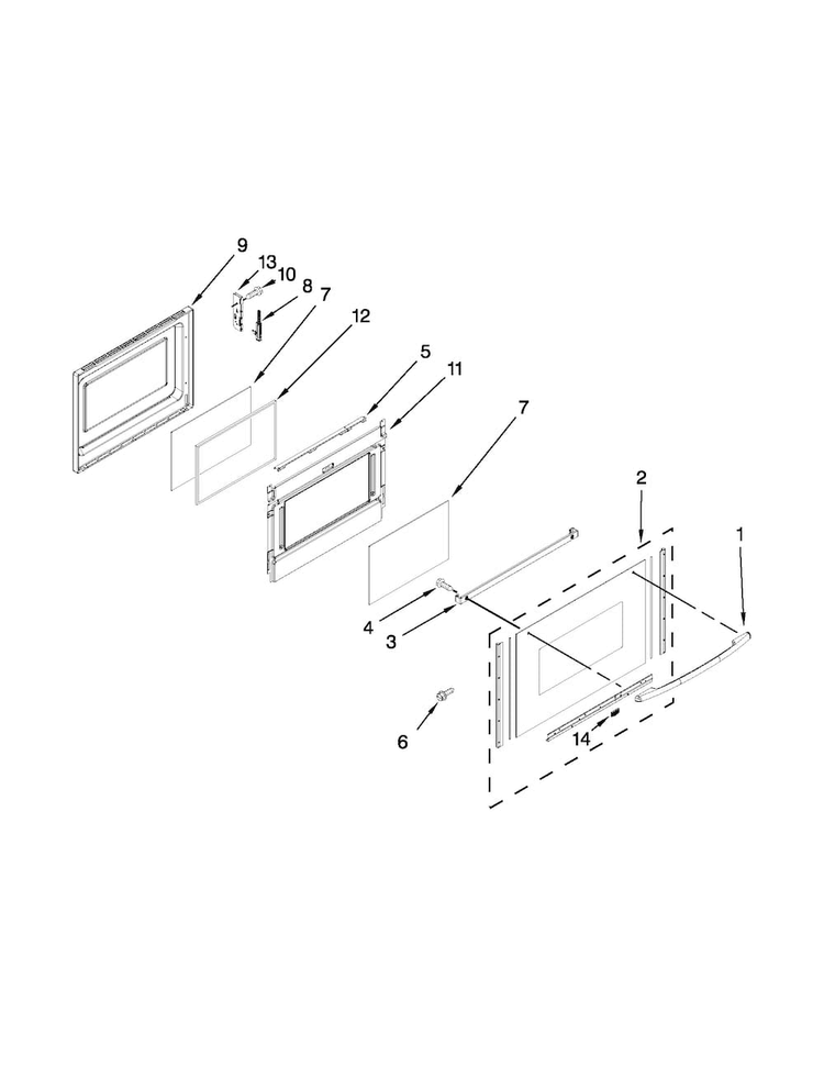 Lower Door Parts Diagram and Parts List for MET8775XB02  Maytag Range