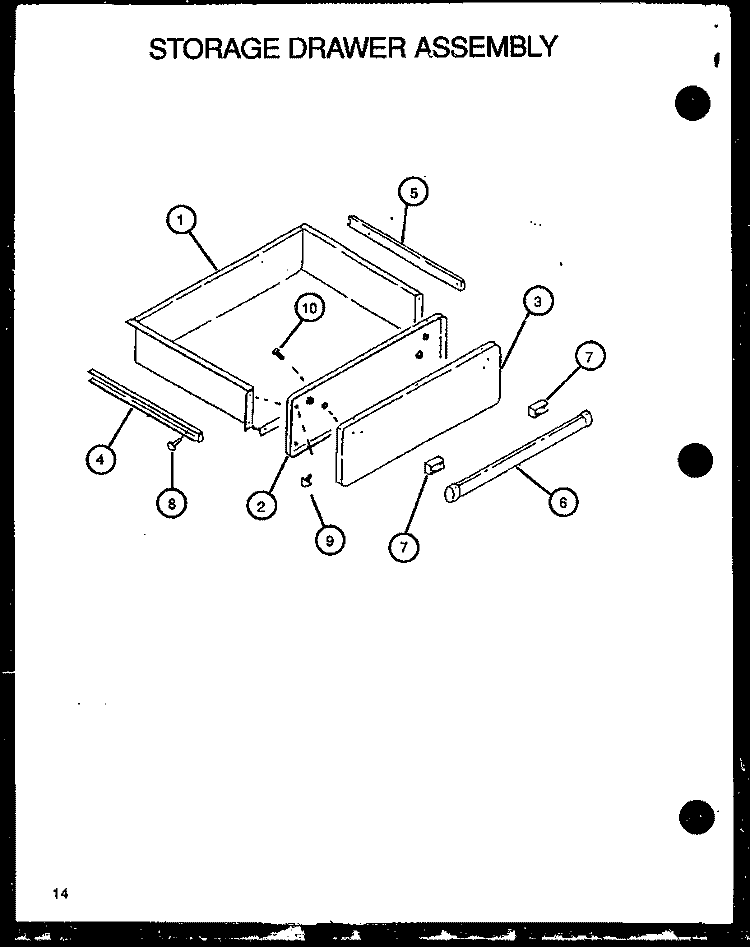STORAGE DRAWER ASSY Diagram and Parts List for RST308UL P1130723N L Amana Range