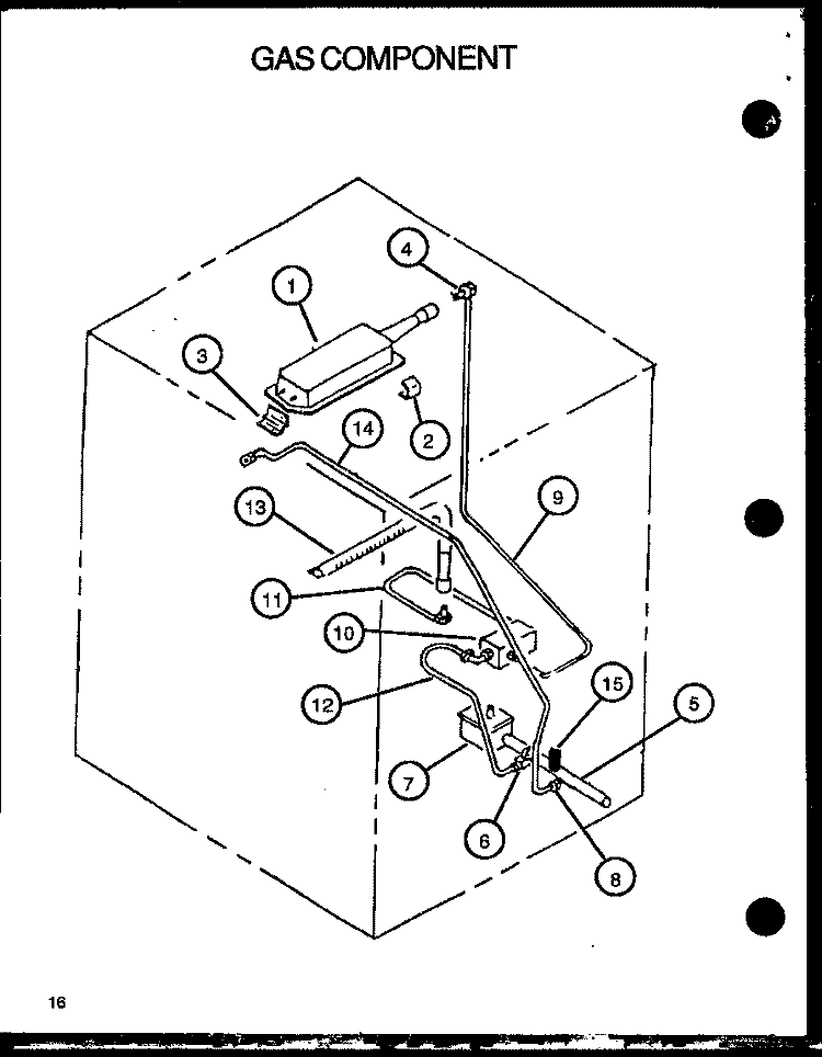 GAS COMPONENT Diagram and Parts List for RST308UL P1130723N L Amana Range