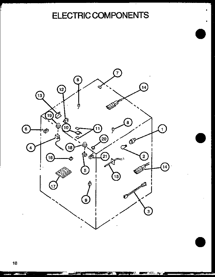 ELECTRIC COMPONENT Diagram and Parts List for RST308UL P1130723N L Amana Range