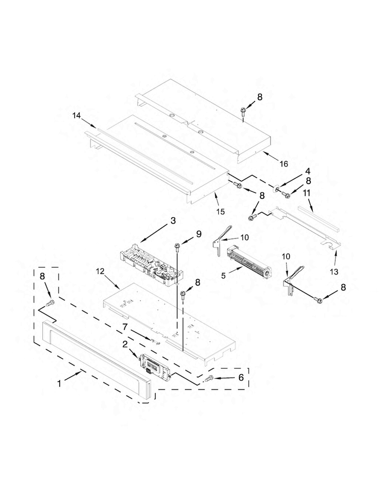 Control Panel Parts Diagram and Parts List for AWO6313SFB00  Amana Wall Oven