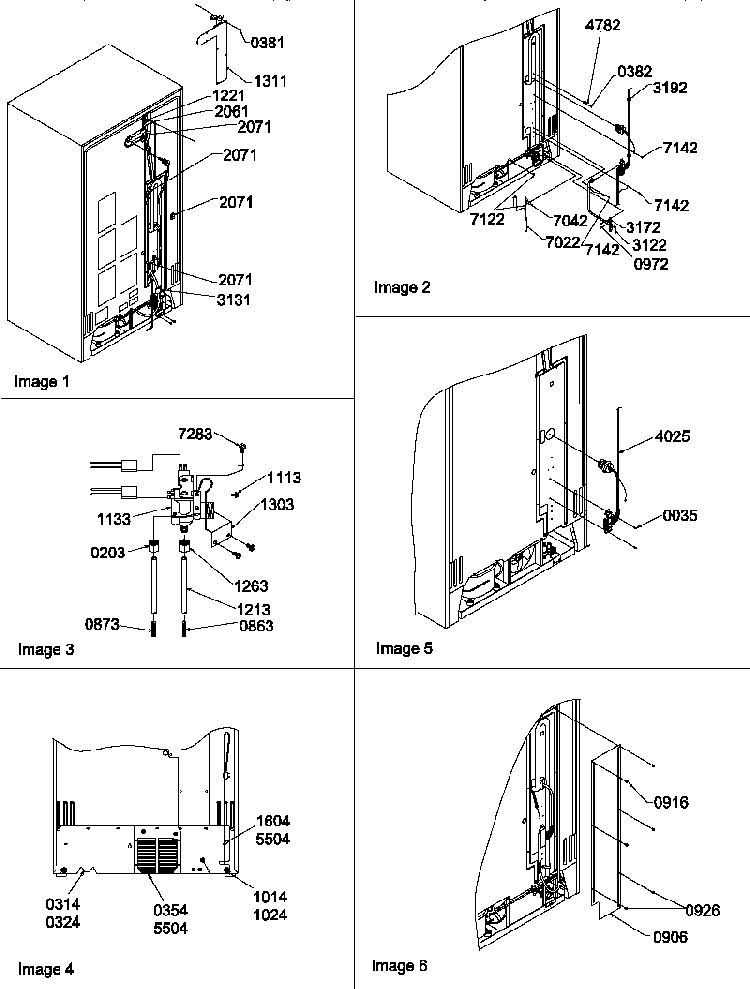 Cabinet Back Diagram and Parts List for SRD522TW-P1313301WW  Amana Refrigerator