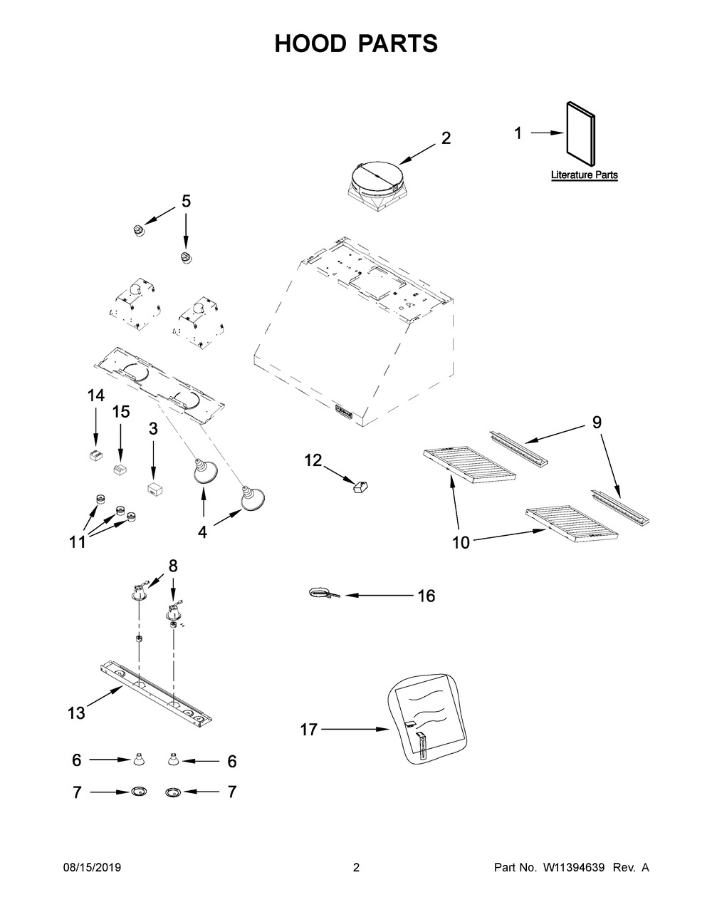 Hood Parts Diagram and Parts List for JXW9030HP1  Maytag Range Hood