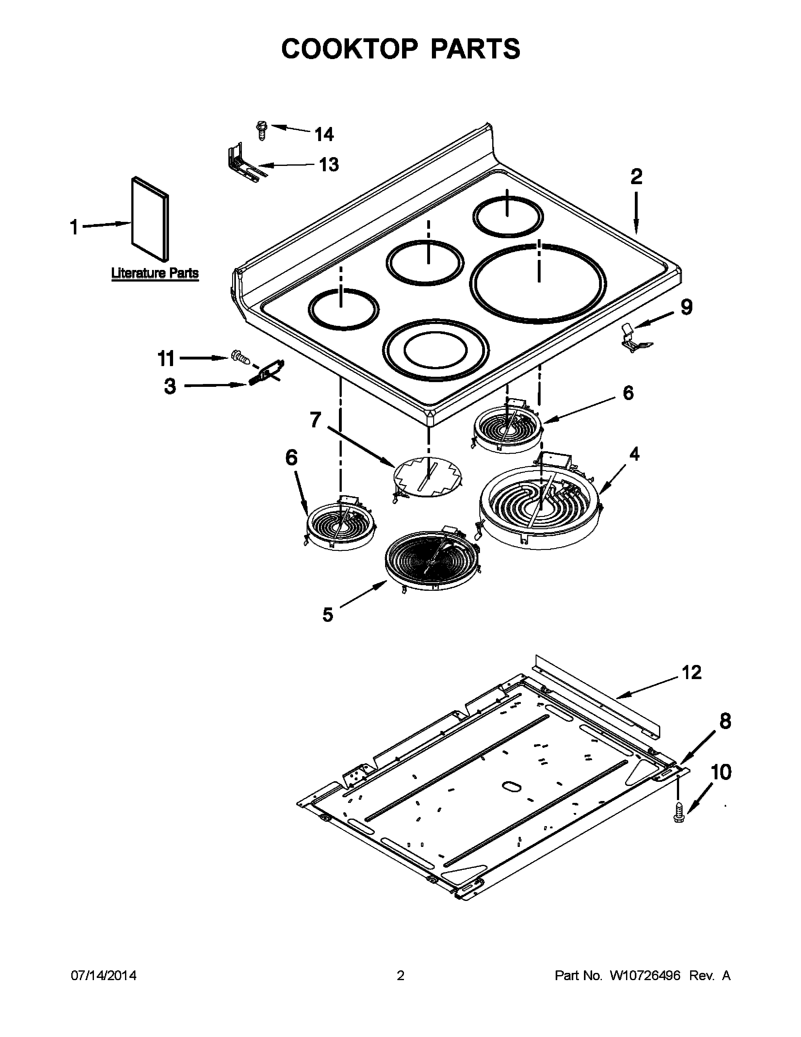 02 - COOKTOP PARTS Diagram and Parts List for YMER8800DH1  Maytag Range