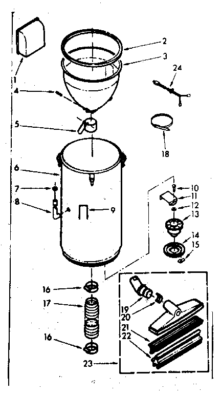Unit Parts Diagram and Parts List for 11640820  Kenmore Central Vacuum