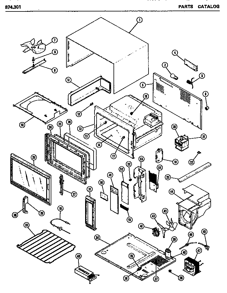 01 - Page 1 Diagram and Parts List for 874301  Maytag Microwave Oven Combo