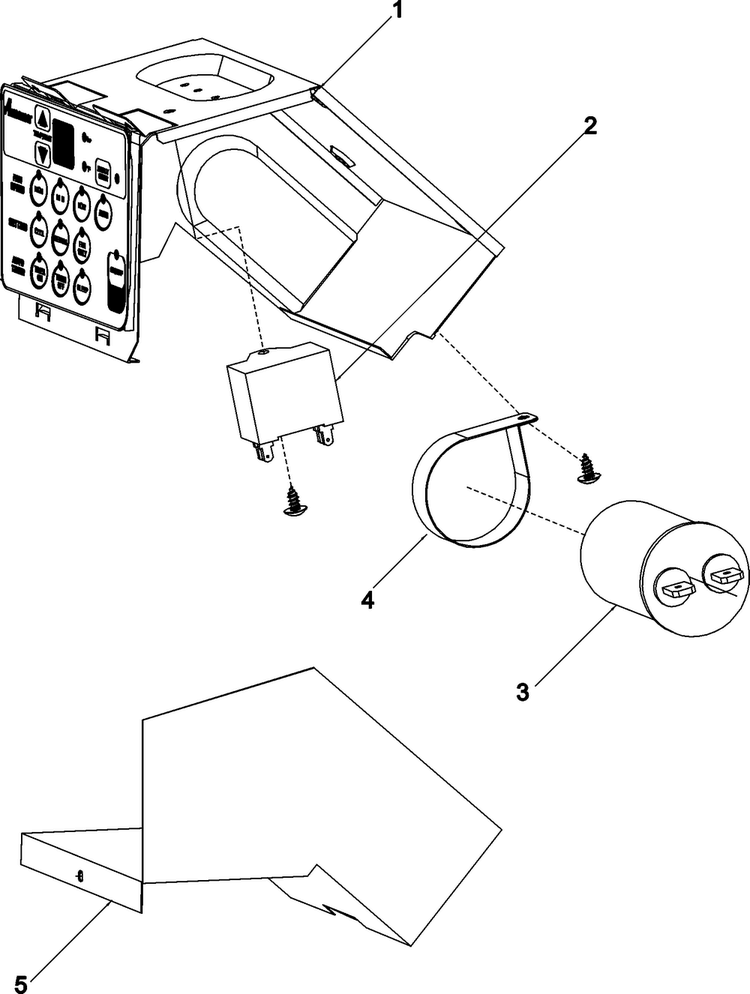 Control Assembly Diagram and Parts List for AAC051STA0  Amana Air Conditioner