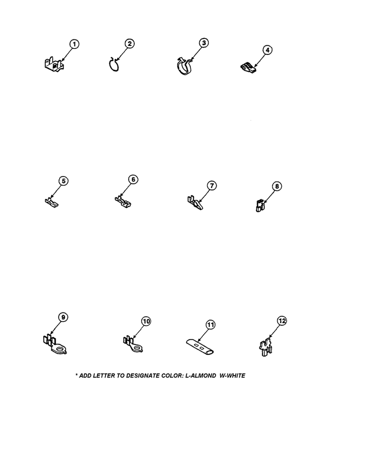 Terminals Diagram and Parts List for CW4202W2-PCW4202W2B  Amana Washer