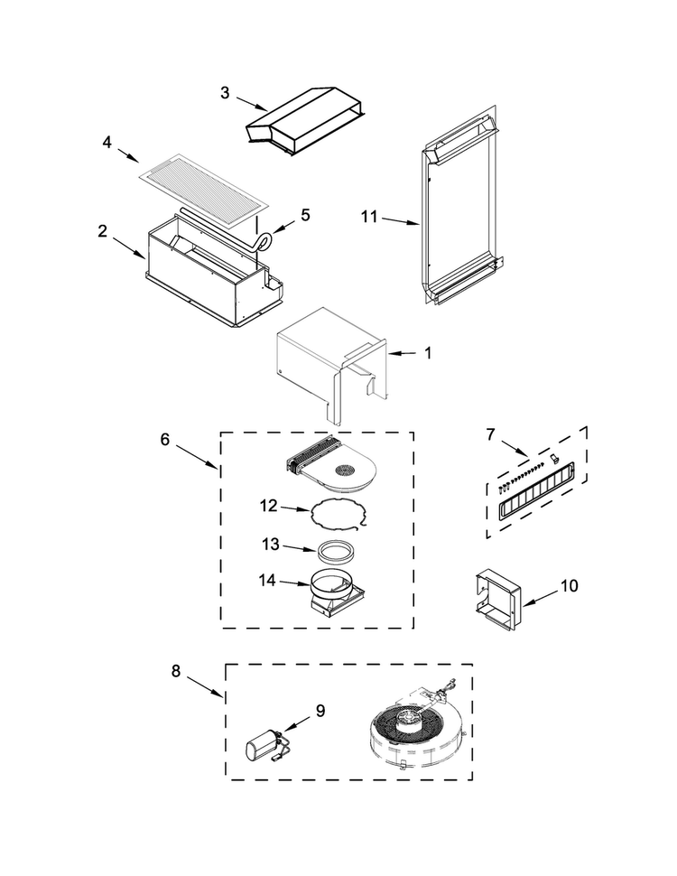 Blower Parts Diagram and Parts List for JDS1750ES0  Jenn-Air Range