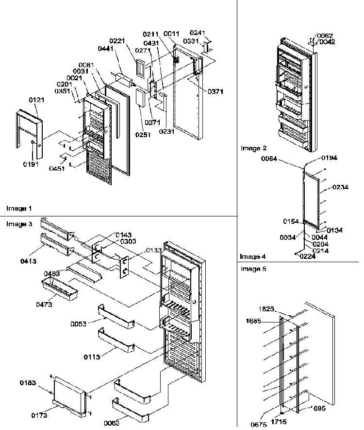 Refrigerator Door Diagram and Parts List for SRDE27S3W-P1190602WW  Amana Refrigerator