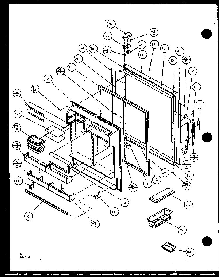 Refrigerator Door Diagram and Parts List for 86065E-P1125514WE  Amana Refrigerator