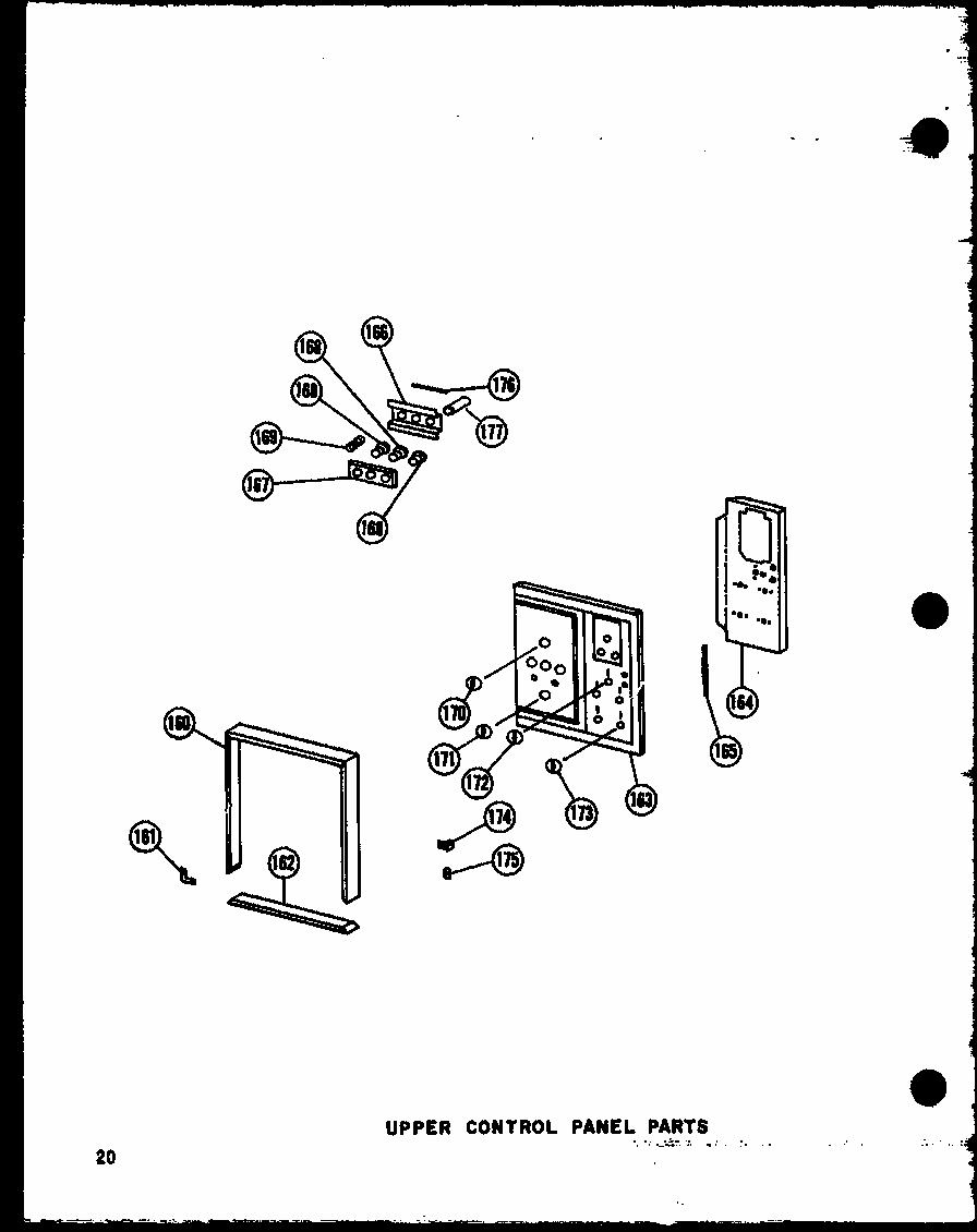 Upper Control Panel Parts Diagram and Parts List for RVH-2 P72908-1M Amana Range Hood