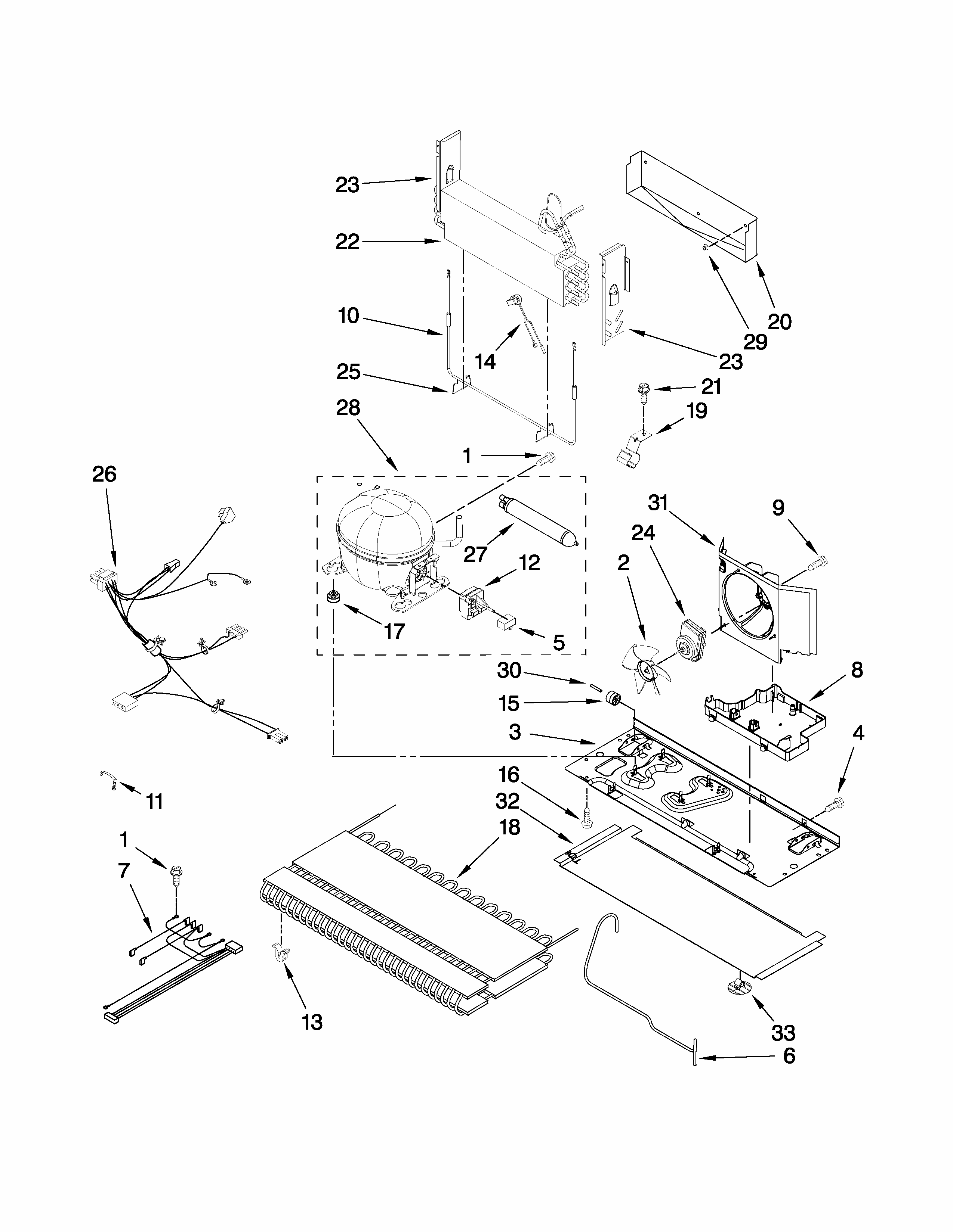 Unit Parts Diagram and Parts List for G32526PEKS4  Maytag Refrigerator