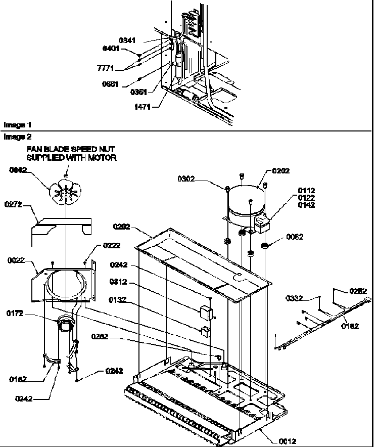 Machine Compartment Diagram and Parts List for TX21VL-P1301804WL  Amana Refrigerator