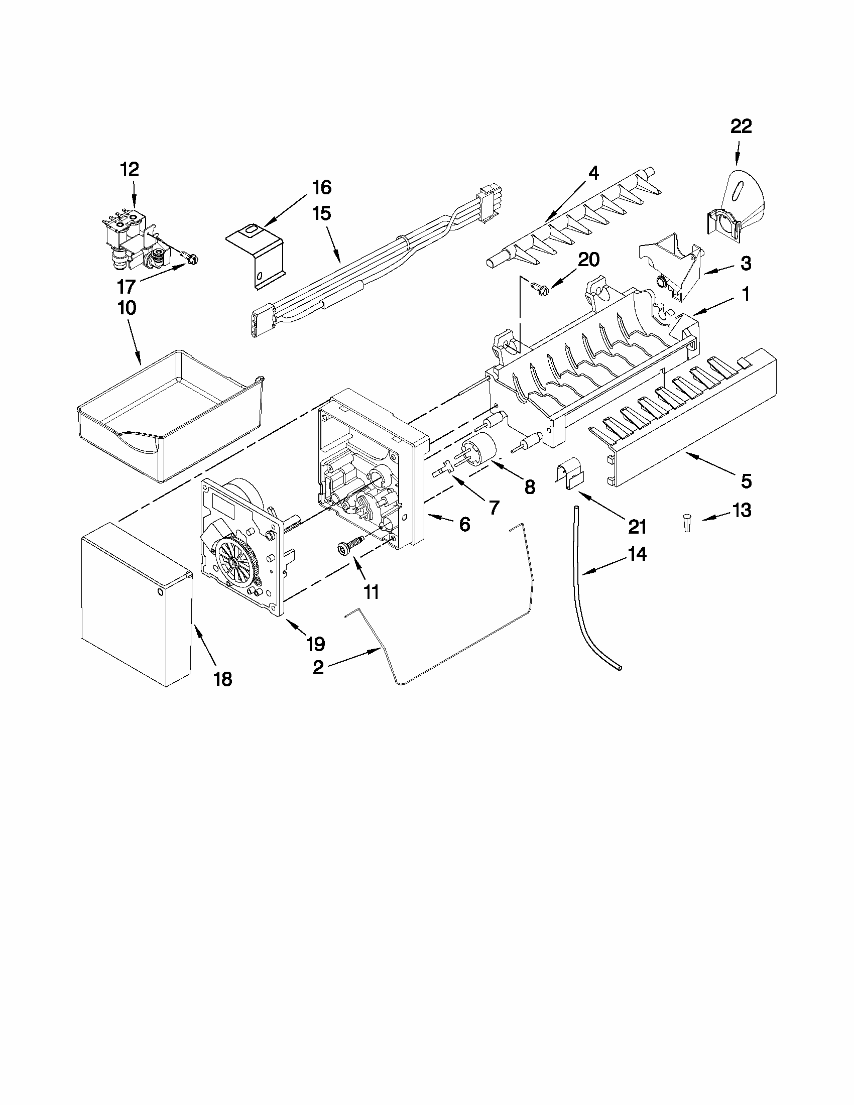 Icemaker Parts Diagram and Parts List for G32027WEKB4  Maytag Refrigerator