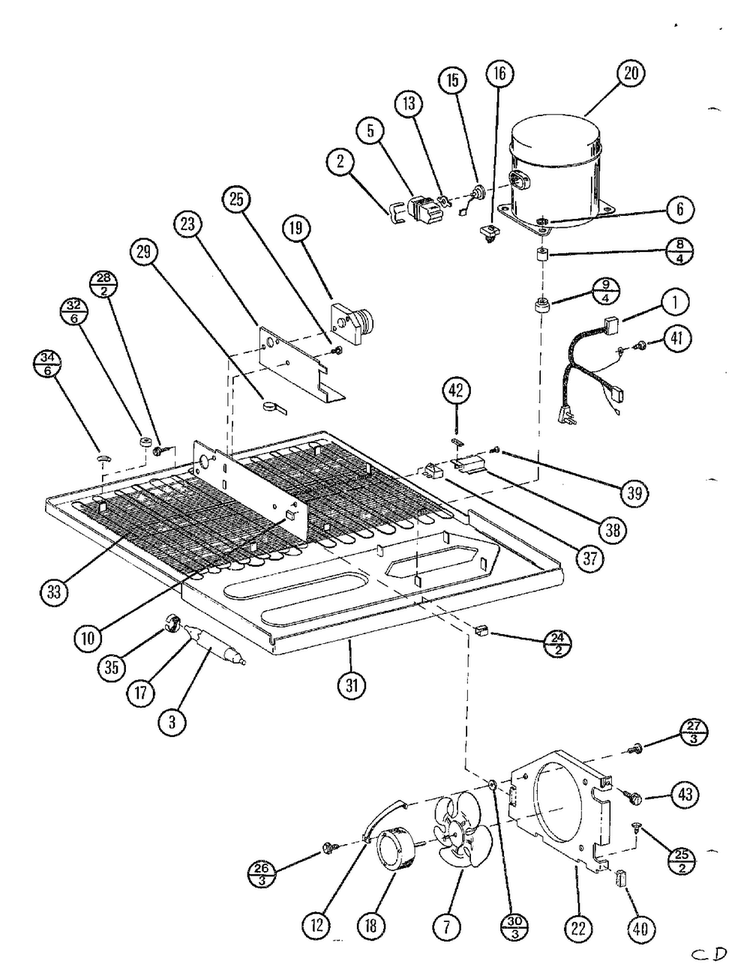 Top Mount Page 35 Diagram and Parts List for TC22N-P116205W  Amana Refrigerator