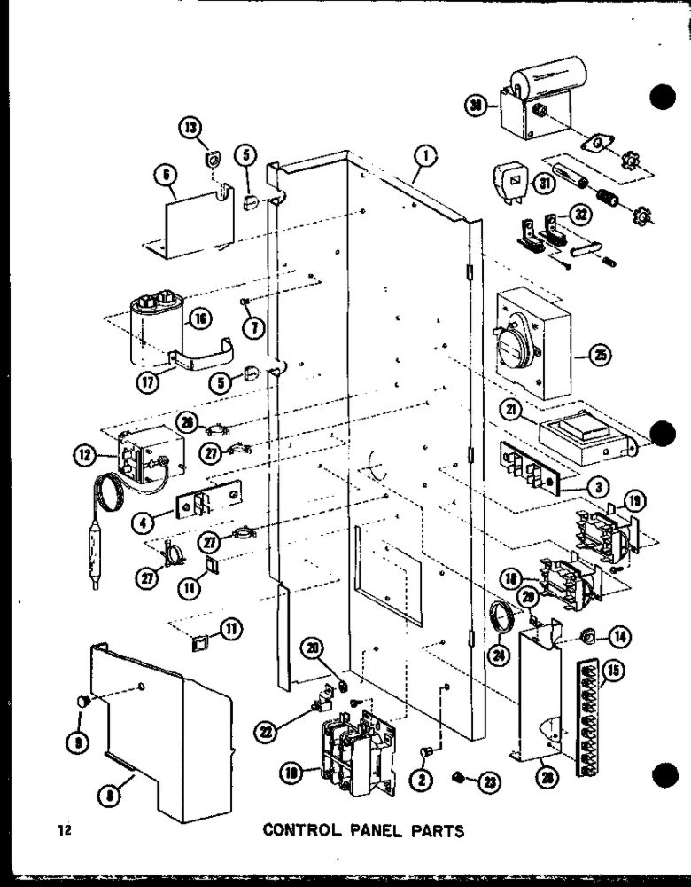 Control Panel Parts 1 Diagram and Parts List for RHQ60-001 P55201-51C Amana Air Conditioner