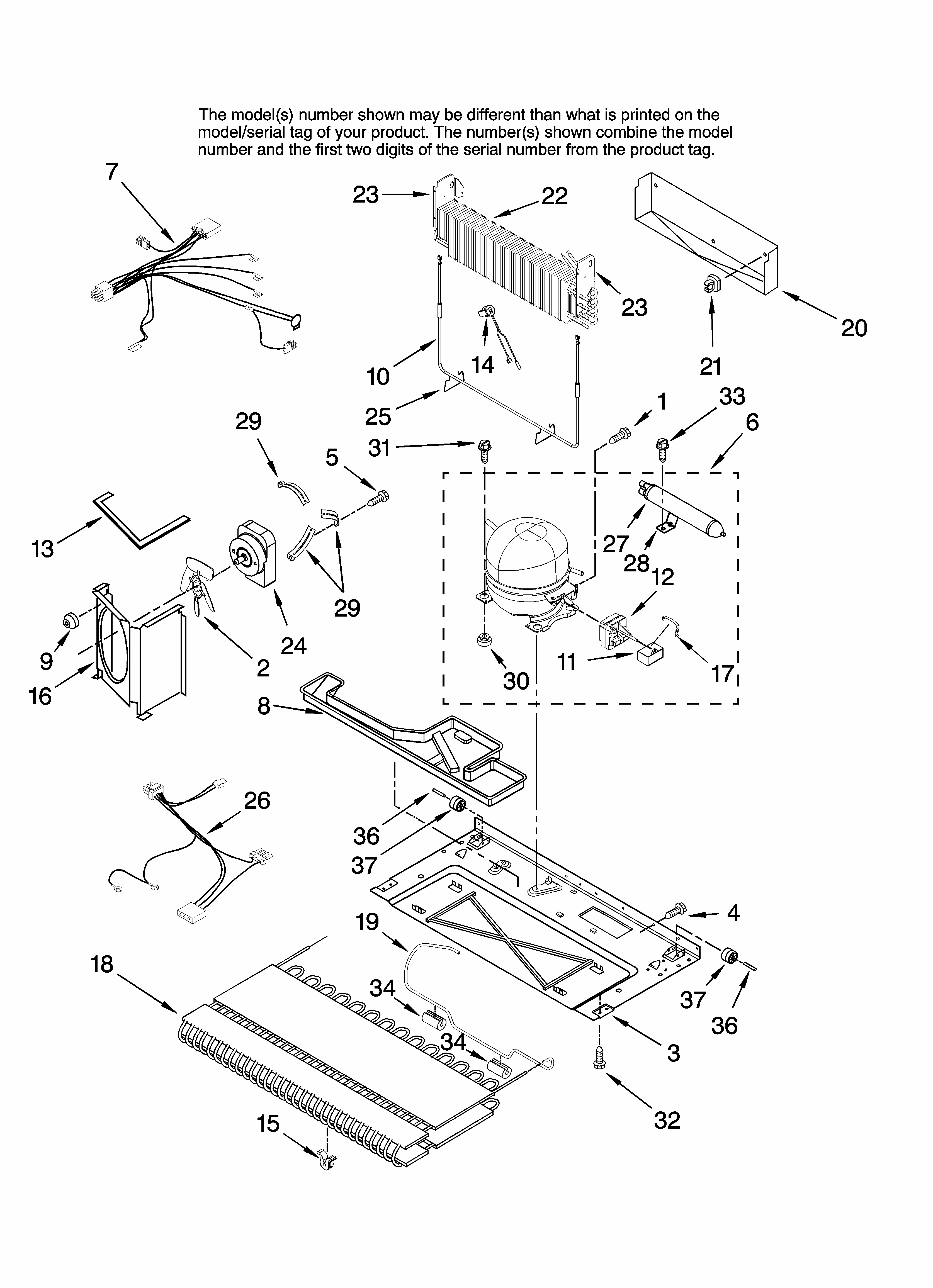 Unit Parts Diagram and Parts List for GB2026REKS13  Amana Refrigerator