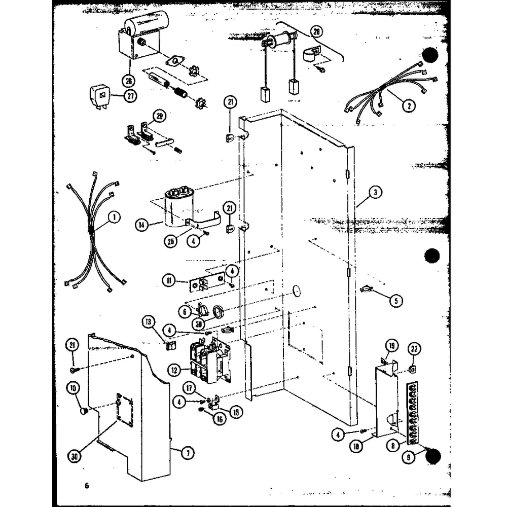 Control Panel & Wiring Harness Diagram and Parts List for CRF15-1J P67850-7C Amana Air Conditioner
