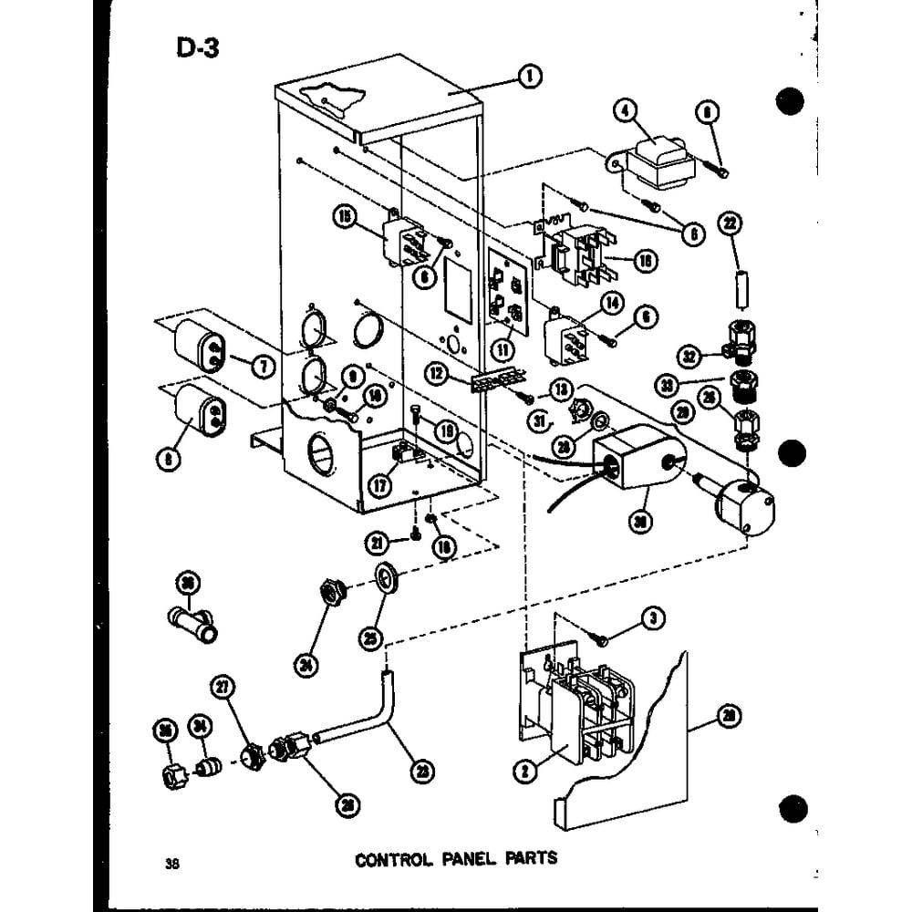 Control Panel Parts 3 Diagram and Parts List for EPCG6017-3B P67470-8C Amana Air Conditioner
