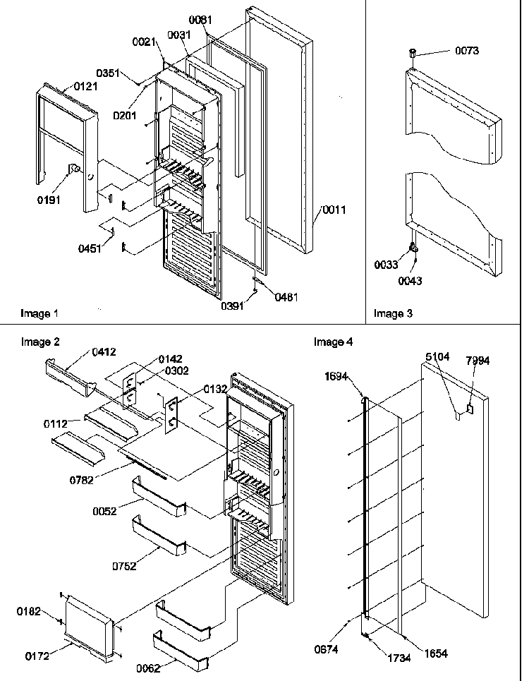 Refrigerator Door Diagram and Parts List for SR520SW-P1183002WW  Amana Refrigerator