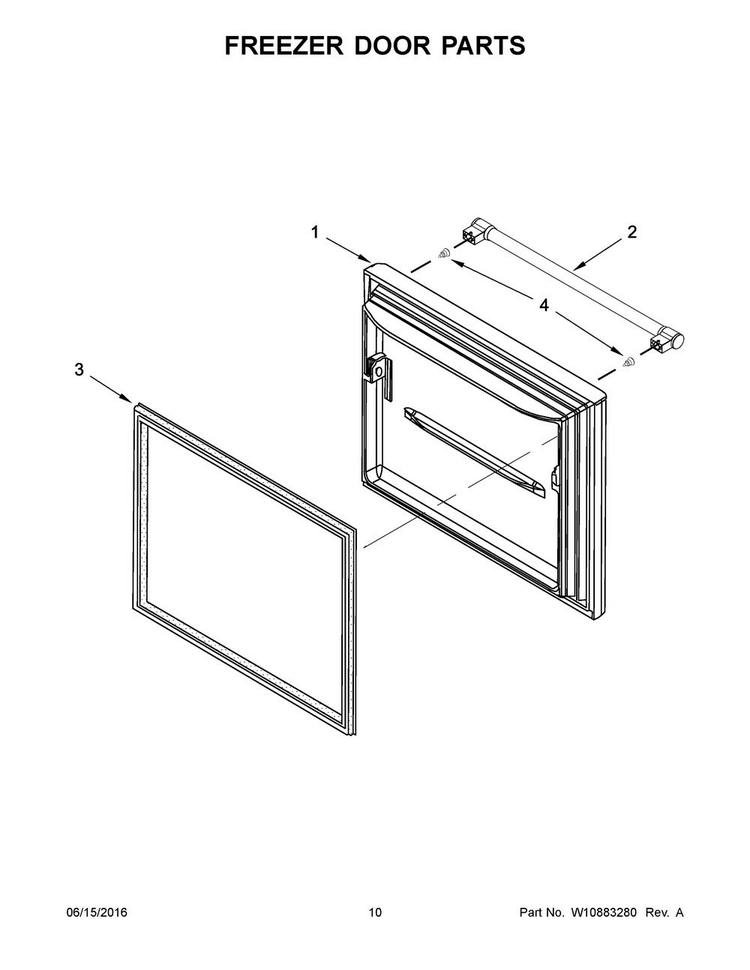 Freezer Door Parts Diagram and Parts List for MBF1958FEH00  Maytag Refrigerator