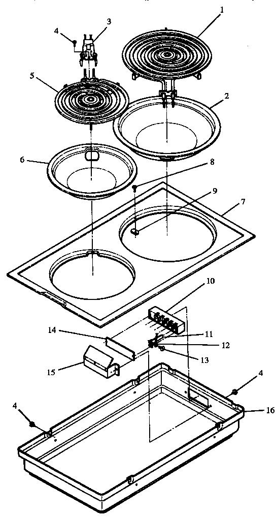 Section 7 Diagram and Parts List for CC8-P8591904S  Amana Cooktop