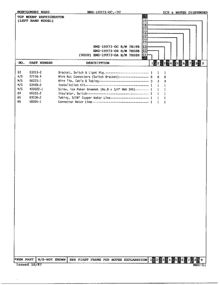 Ice And Water Dispenser Page 4 Diagram and Parts List for 19973C  Admiral Refrigerator