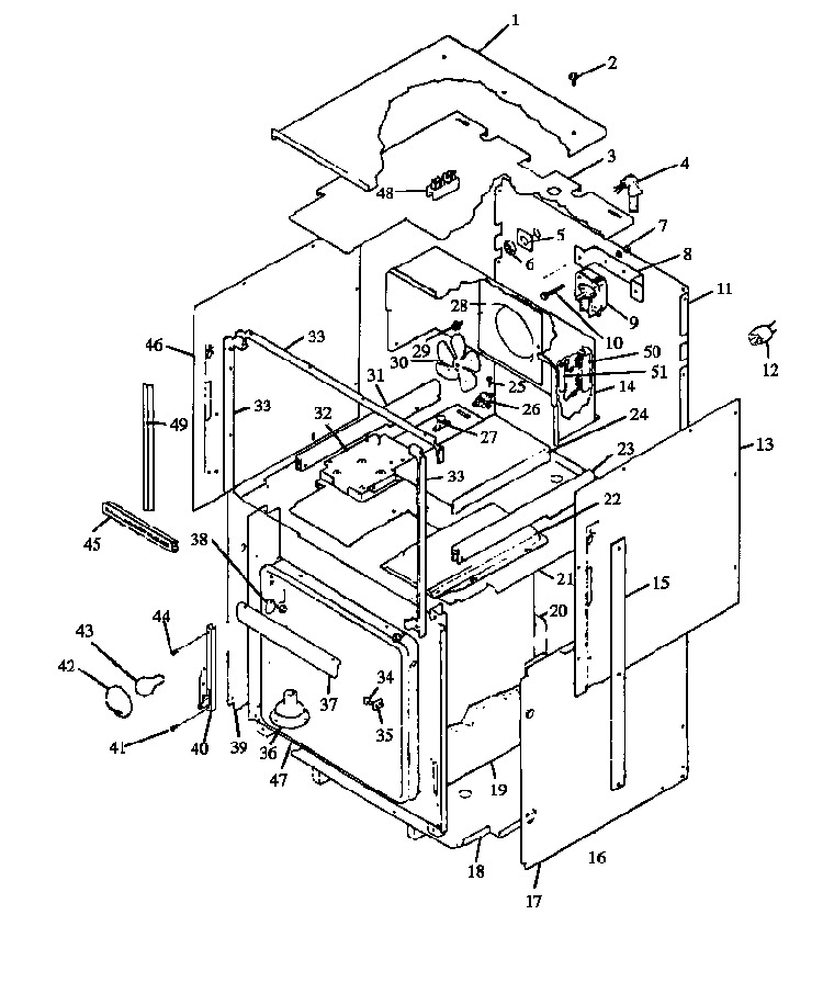 Cabinet Diagram and Parts List for AOR27DE-P1132341NE  Amana Microwave
