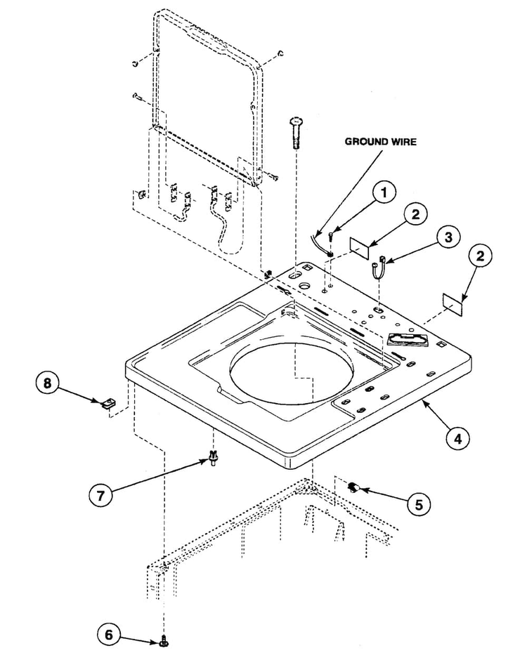 Cabinet Top Diagram and Parts List for SWT621LC  Speed Queen Washer