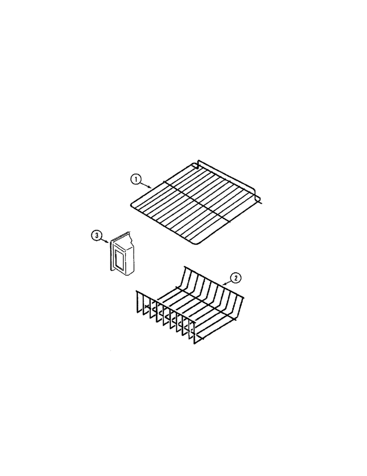 Shelves And Accessories Diagram and Parts List for HMG601080  Admiral Refrigerator