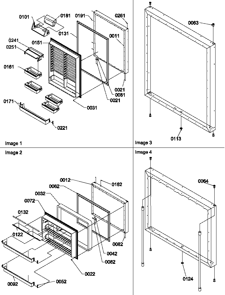Door Assemblies Diagram and Parts List for BR22S6E-P1196706WE  Amana Refrigerator