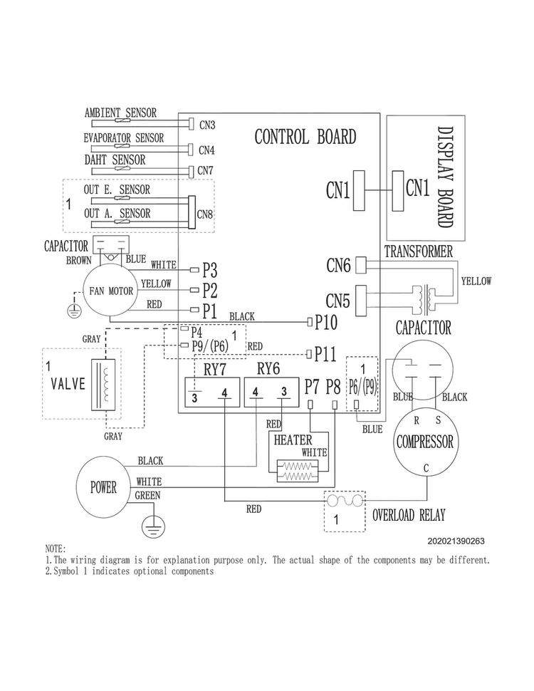 Wiring Diagram Diagram and Parts List for CAH12ECR20  Crosley Air Conditioner