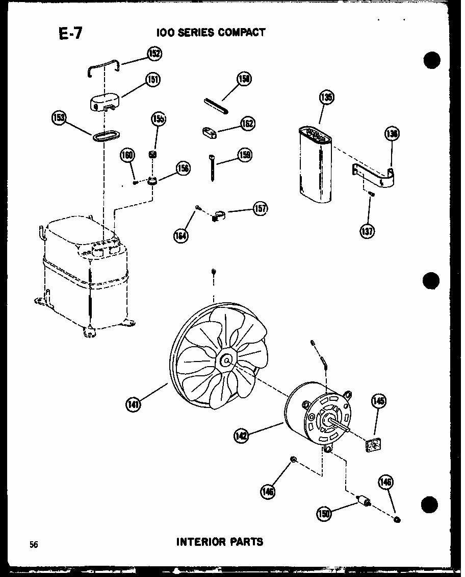 Interior Parts Diagram and Parts List for 109-5PE P54975-32R Amana Air Conditioner