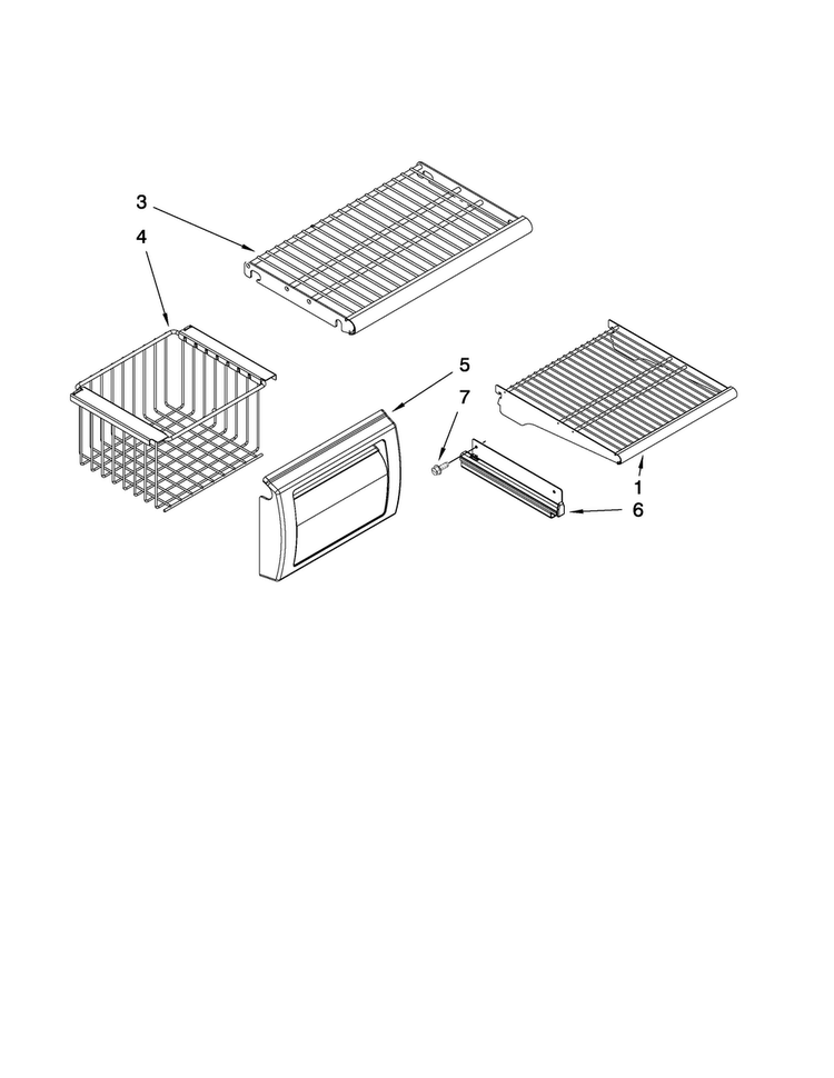 Freezer Shelf Parts Diagram and Parts List for JS42SEDUDW00  Jenn-Air Refrigerator