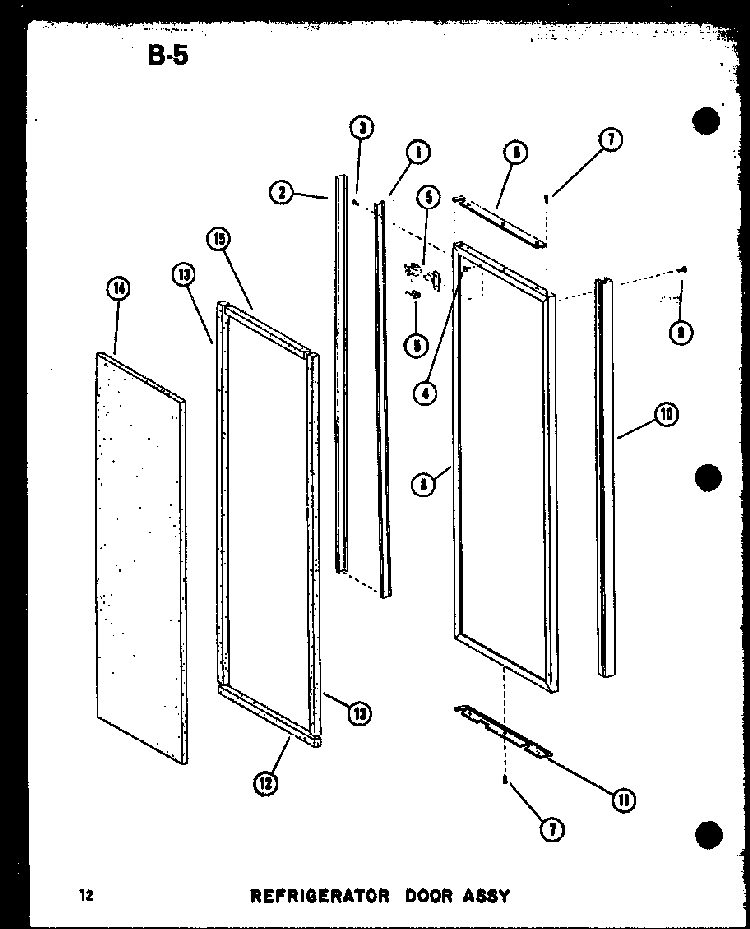 Refrigerator Door Assy Diagram and Parts List for SRI19E-C-P74870-5WC  Amana Refrigerator