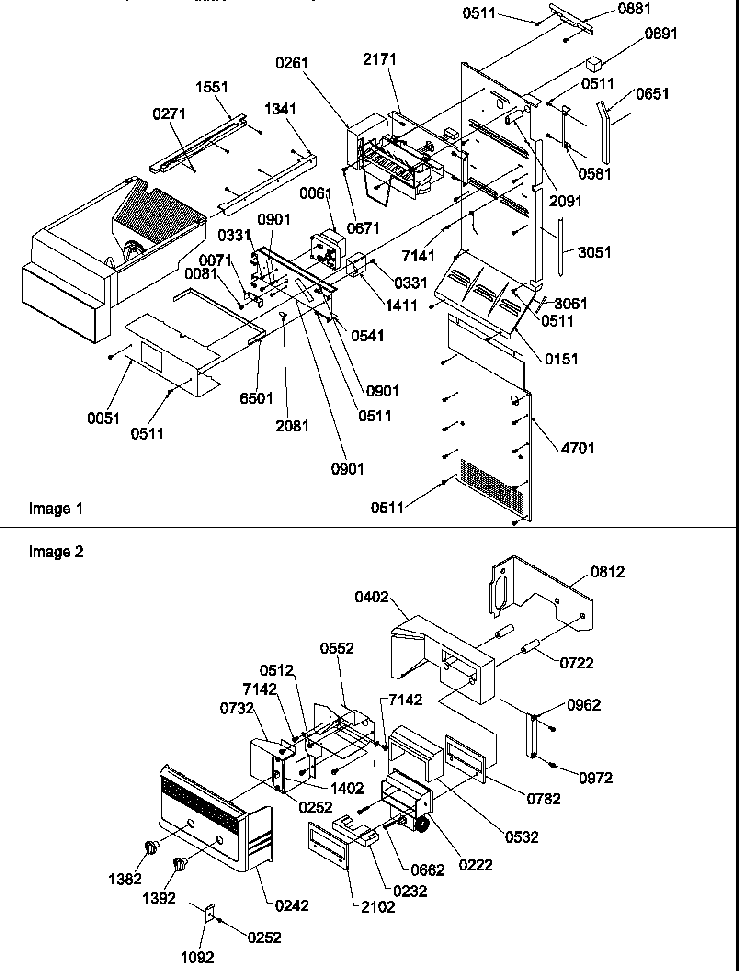 Ice Maker/control Assy Diagram and Parts List for SRD522TW-P1313301WW  Amana Refrigerator